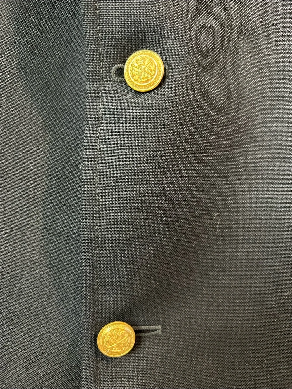 Europa Collection Diffusion Navy Blazer with Gold Buttons 38R tag 20R wool EUC